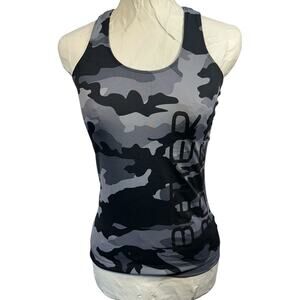 Better Bodies Camo Racerback Workout Tank Top Womens SZ S Mesh Back Slim Fit Gym